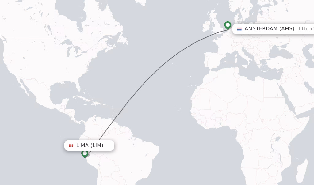 How far is Schiphol (AMS) from KLM?