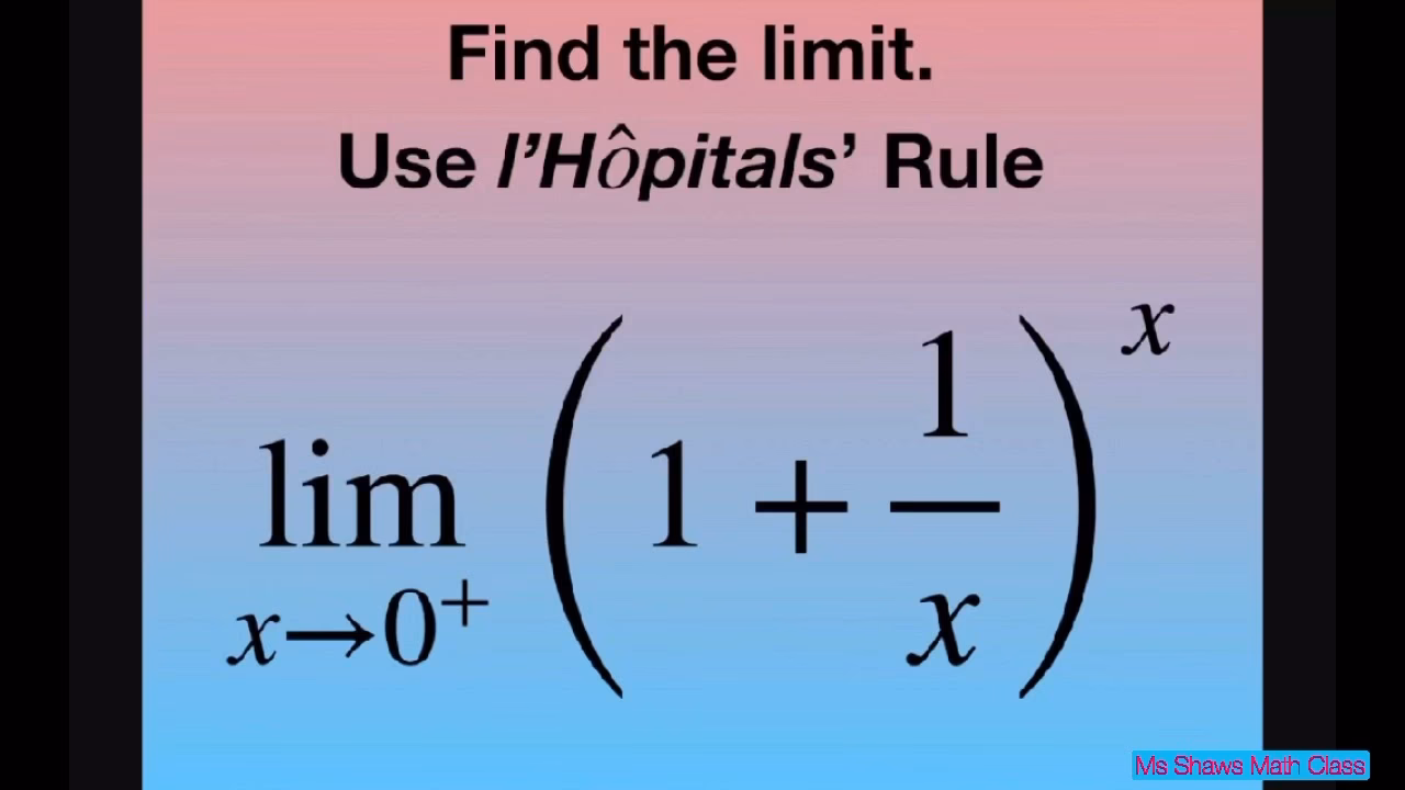 What is the limit of 1/x as x approaches 0 from the right?