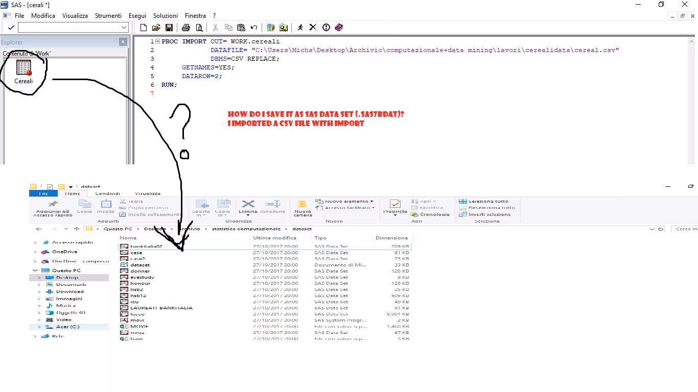 Why can't I import data in SAS?